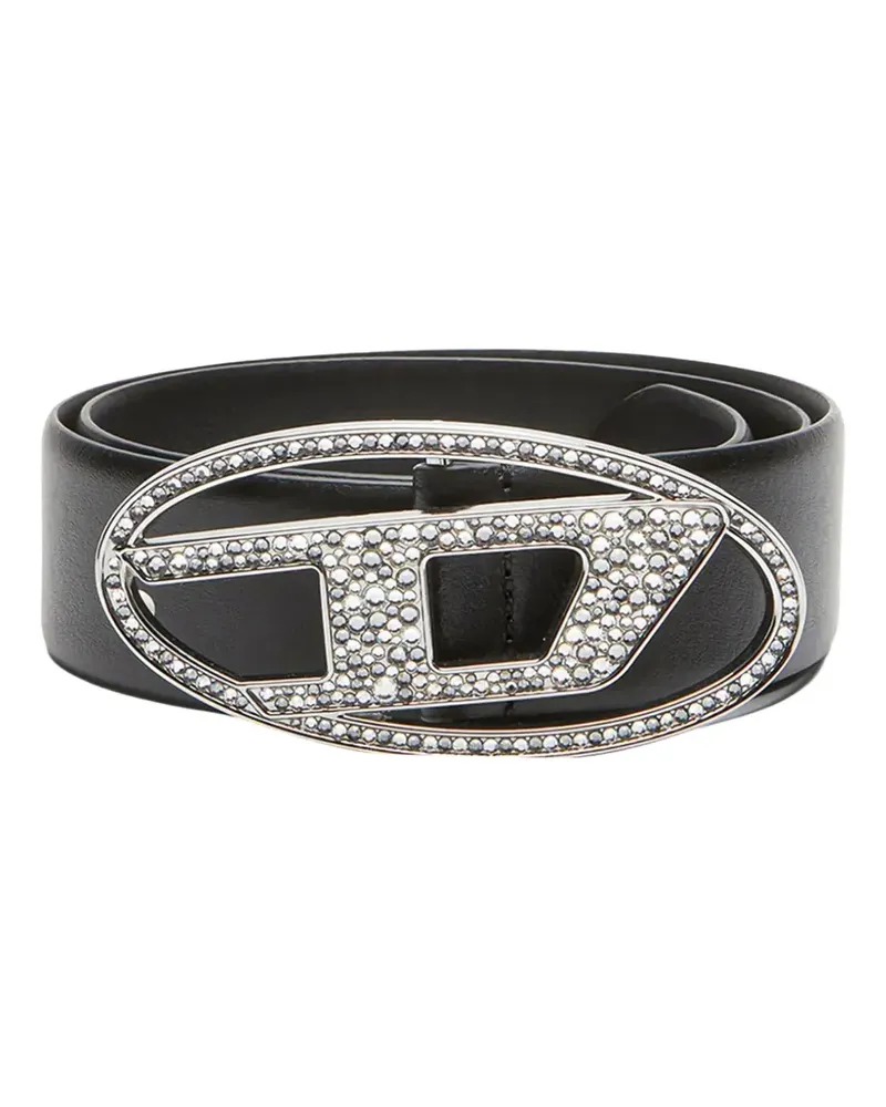 Diesel B-1dr Strass leather belt - Schwarz Schwarz