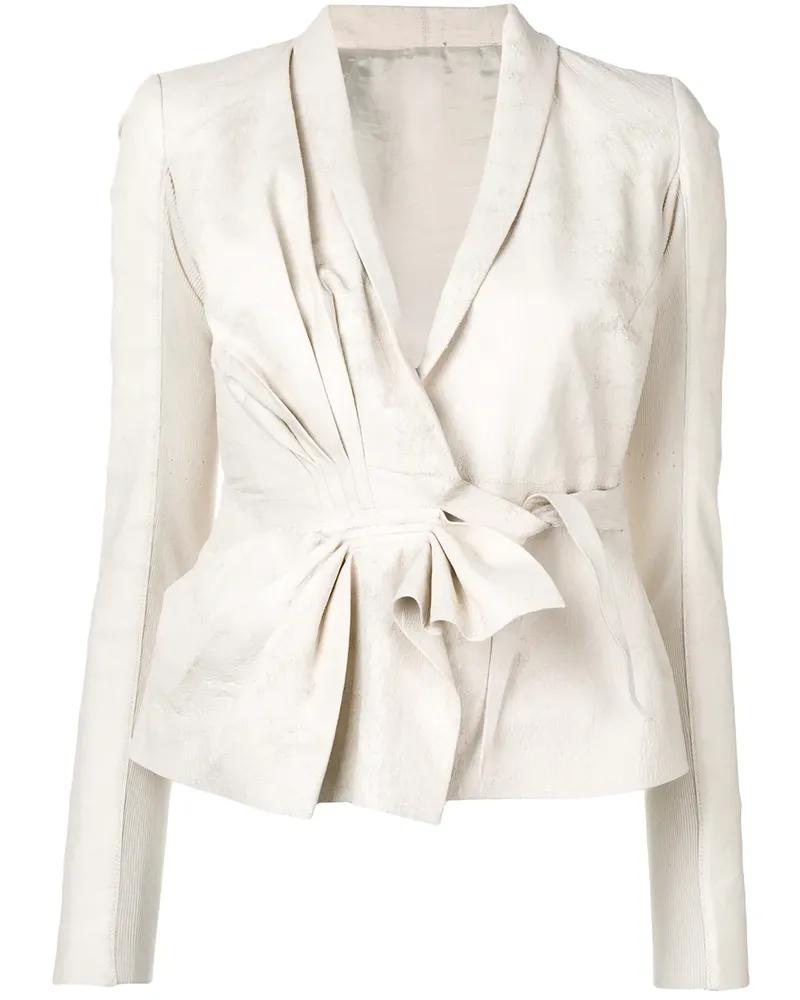 Rick Owens Jacke mit Raffung - Weiß Weiß