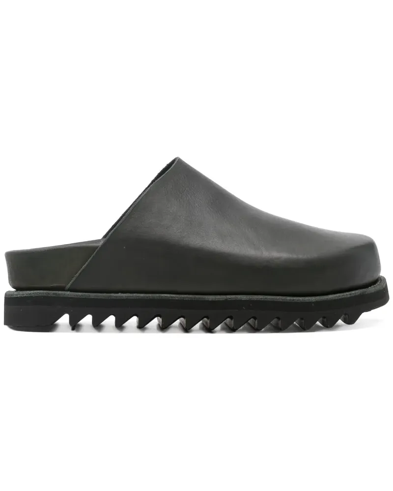 GUIDI Pantoletten aus Leder - Grün Grün