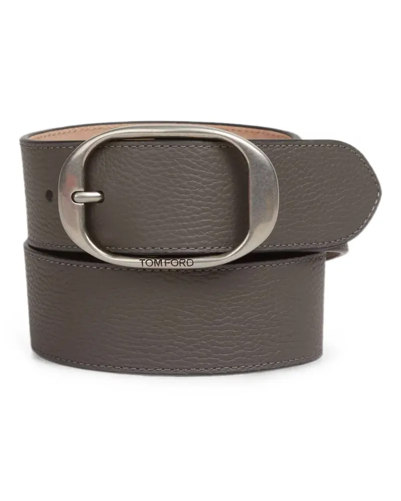 Tom Ford grained leather belt - Grau Grau