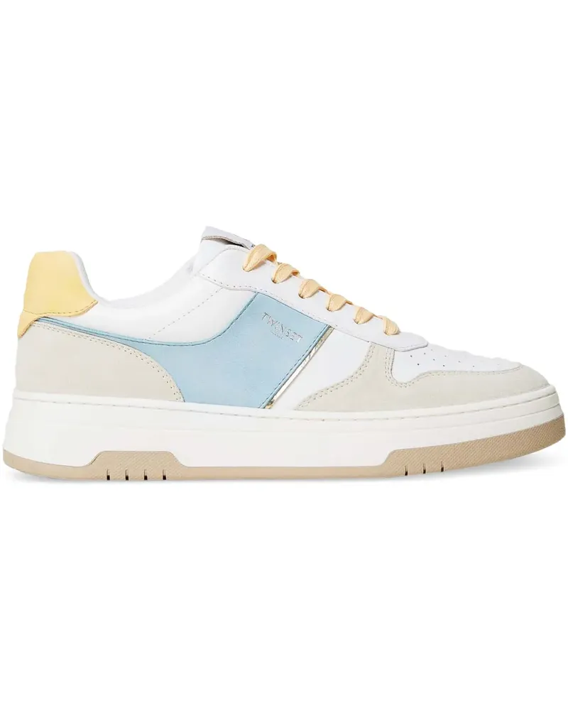 Twin-Set Sneakers in Colour-Block-Optik - Weiß Weiß