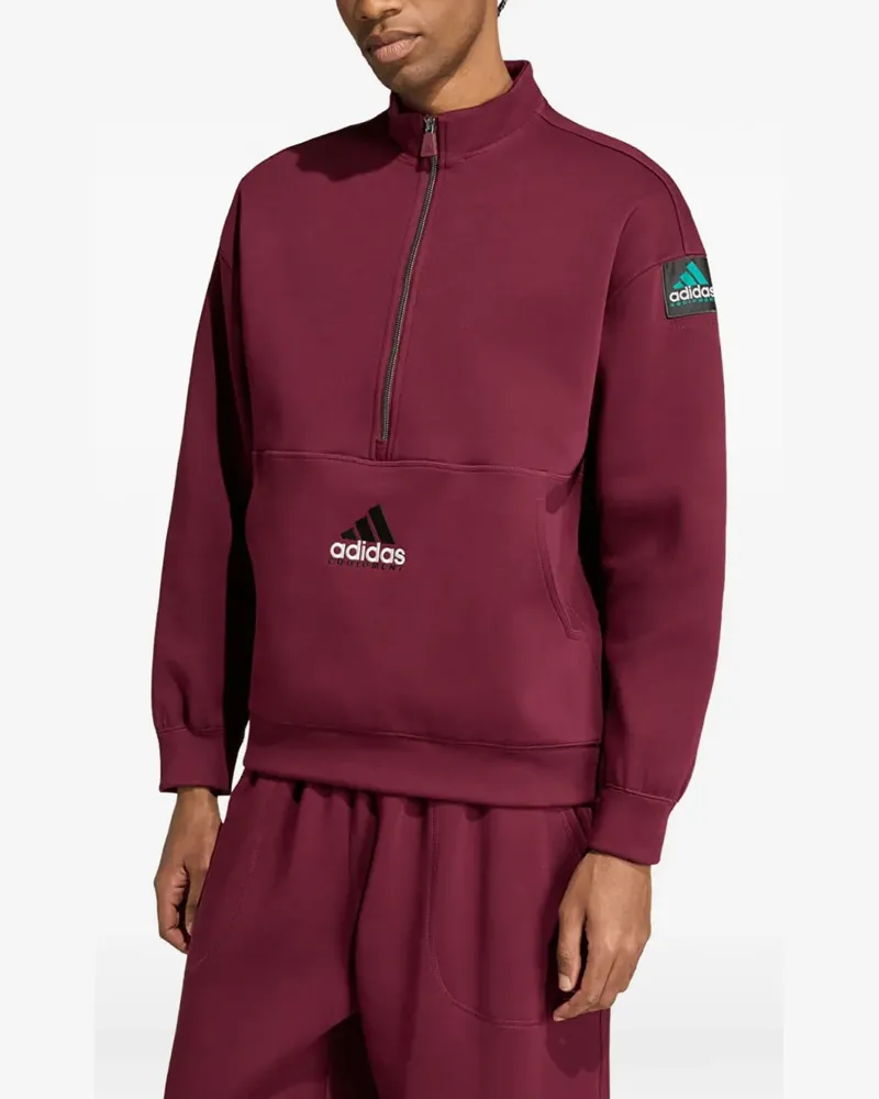adidas Equipment Spacer Sweatshirt mit kurzem Reißverschluss - Rot Rot