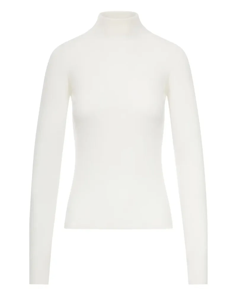 SPORTMAX Gerippter Rollkragenpullover - Weiß Weiß