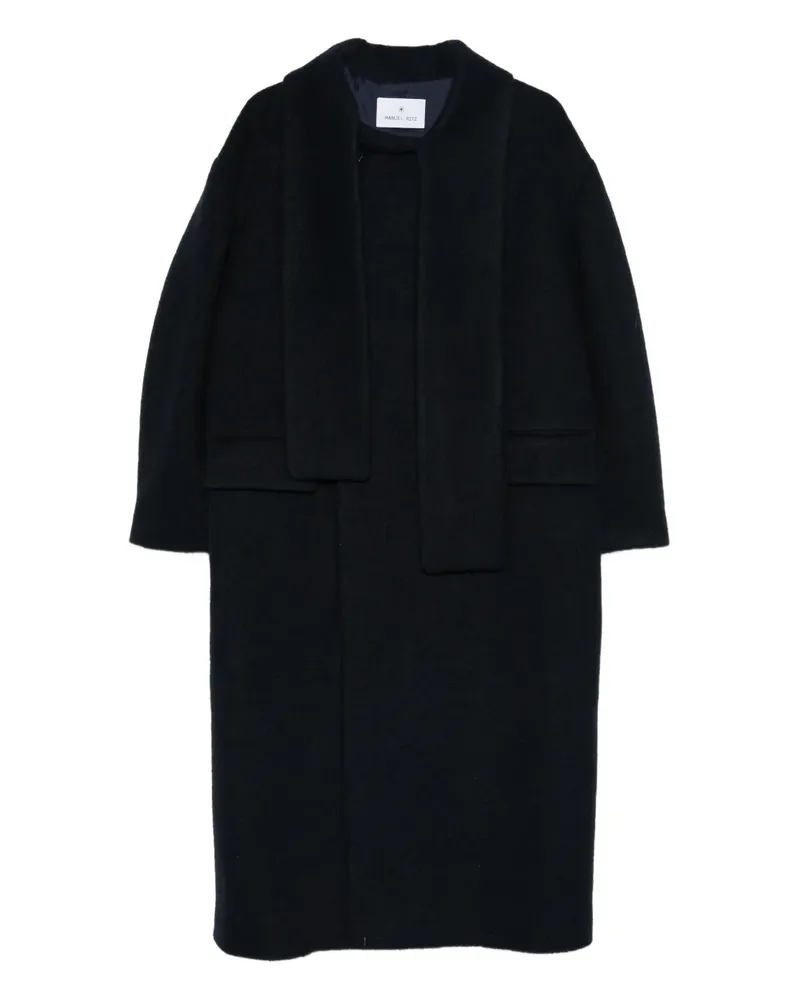 Manuel Ritz attached-scarf coat - Blau Blau