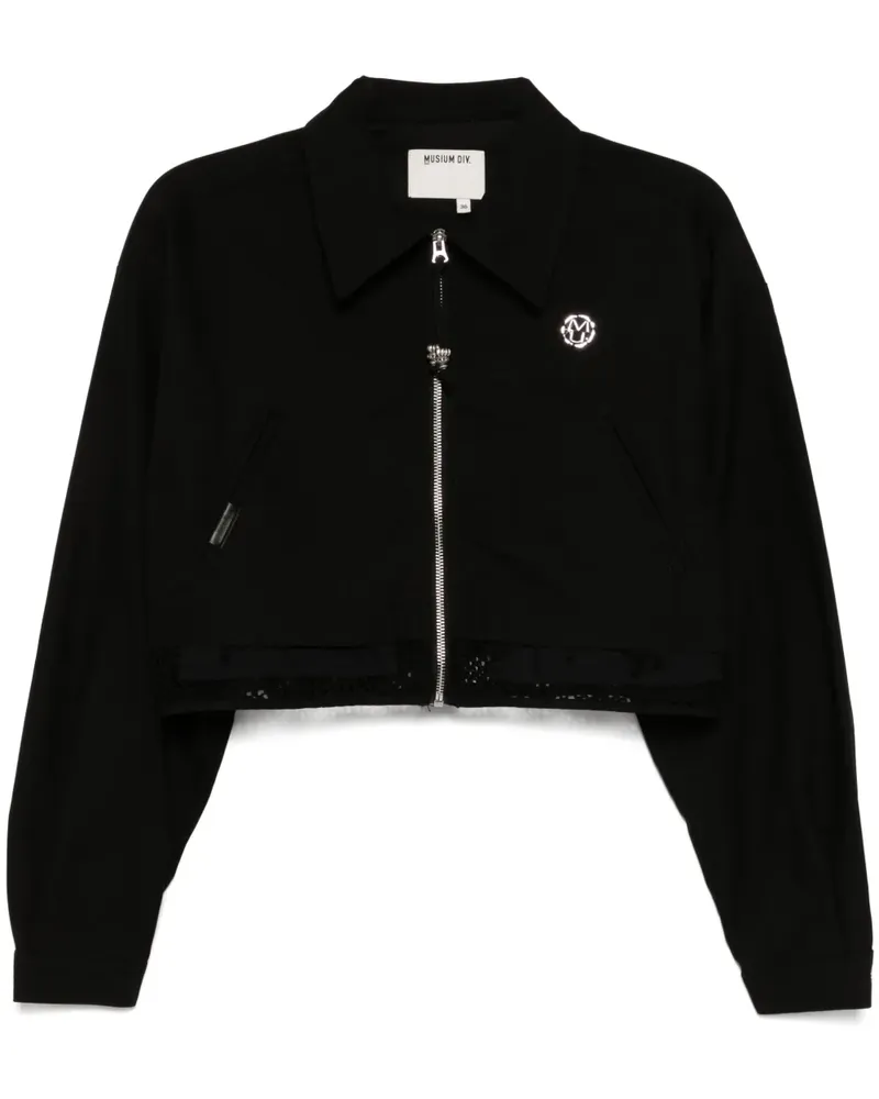 Musium Div. Cropped-Jacke mit Logo - Schwarz Schwarz