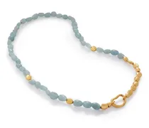 Halskette mit Aquamarin-Perlen