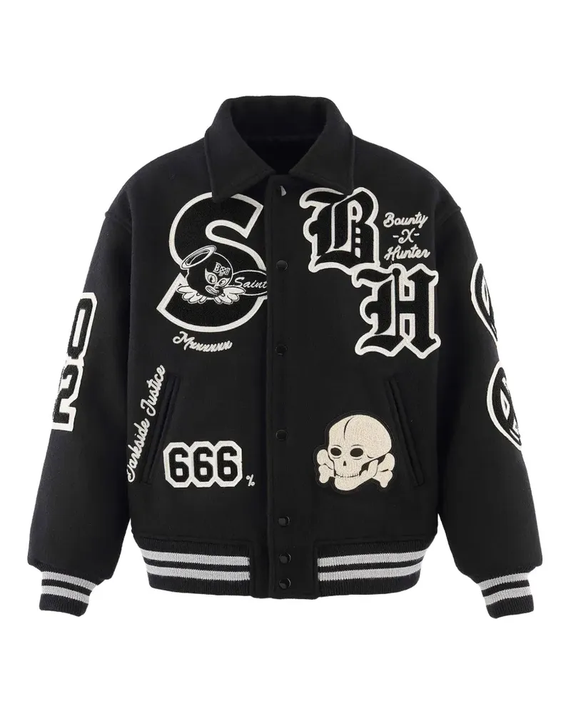 SAINT MXXXXXX appliqué-details bomber jacket - Schwarz Schwarz