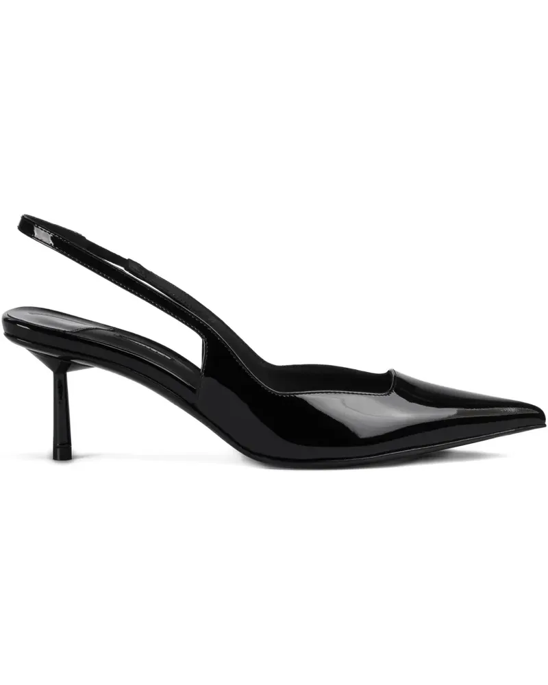 Le Silla Amelia Slingback-Pumps aus Lackleder 70mm - Schwarz Schwarz
