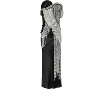 Asymmetrisches Kleid mit Corsage - Schwarz