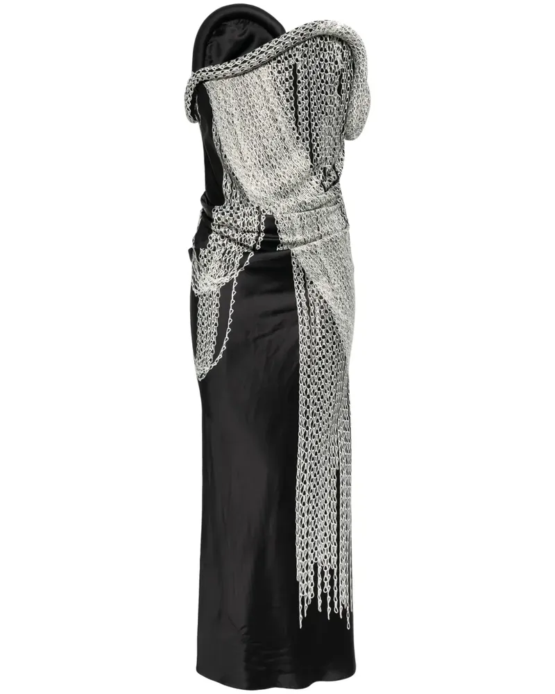 Victoria Beckham Asymmetrisches Kleid mit Corsage - Schwarz Schwarz