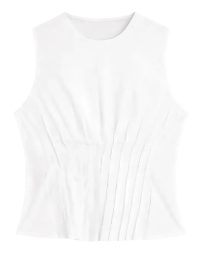 Semicouture pleated-detail top - Weiß Weiß