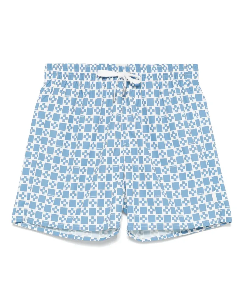 Sandro Square Cross Badeshorts - Blau Blau
