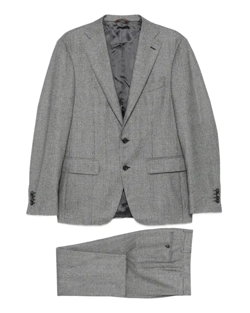 Canali Geknöpfter Prince of Wales Anzug - Grau Grau