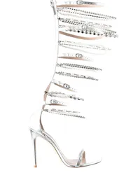 Stuart Weitzman Gilda Sandalen mit Kristallen 120mm Silber