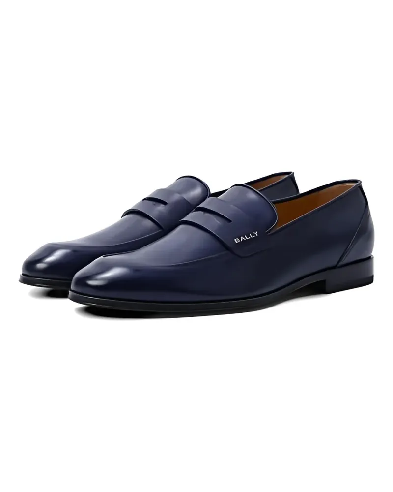 Bally logo-plaque leather loafers - Blau Blau