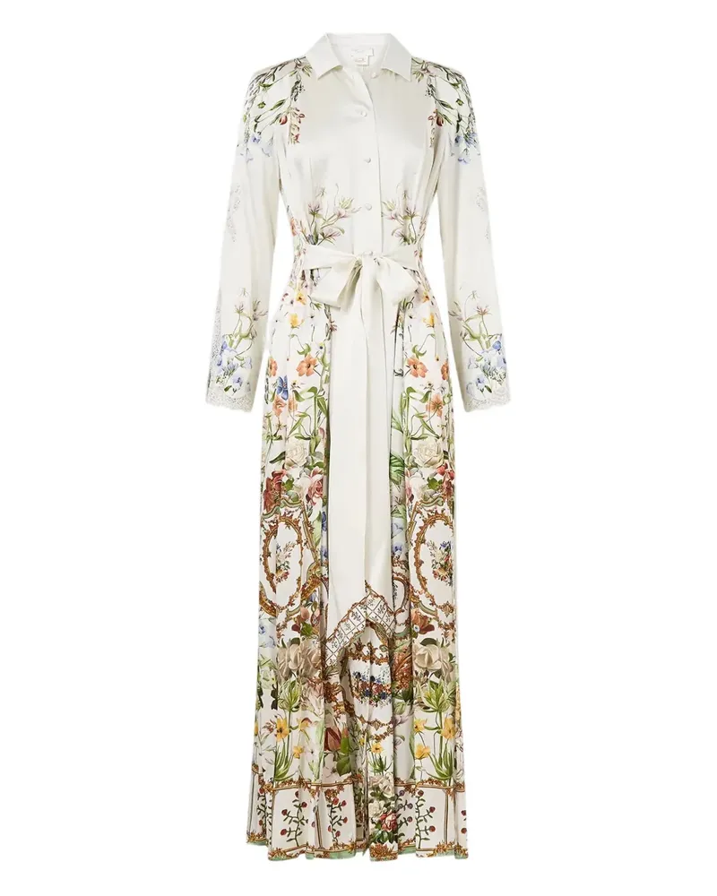 Camilla floral-print lace-detail maxi dress - Weiß Weiß