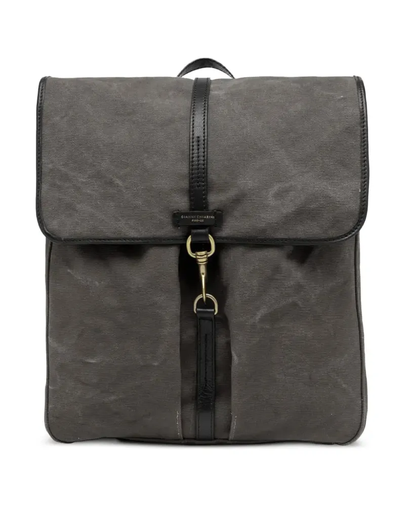 Gianni Chiarini Rucksack aus Canvas mit Lederbesatz - Grau Grau