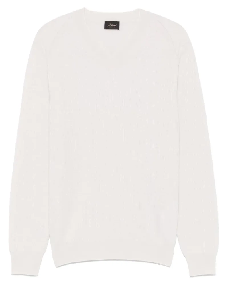 Brioni Gerippter Strickpullover - Grau Grau