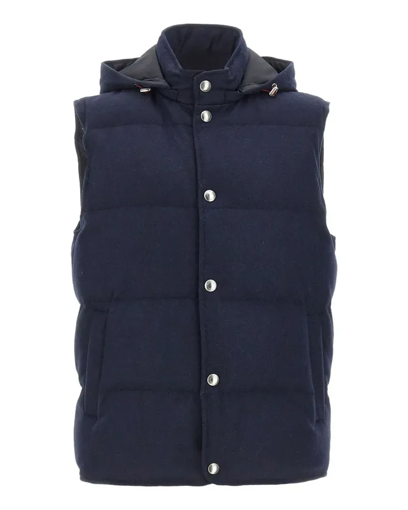Eleventy hooded cashmere gilet - Blau Blau
