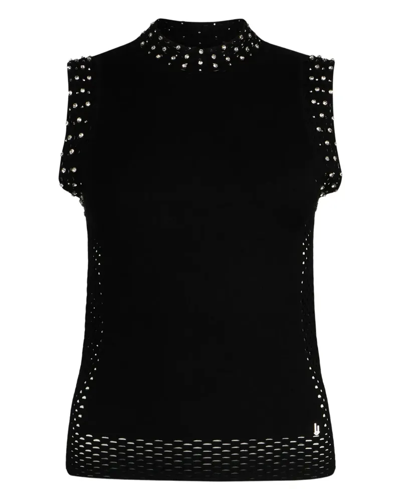 Liu Jo bejewelled perforated gilet - Schwarz Schwarz
