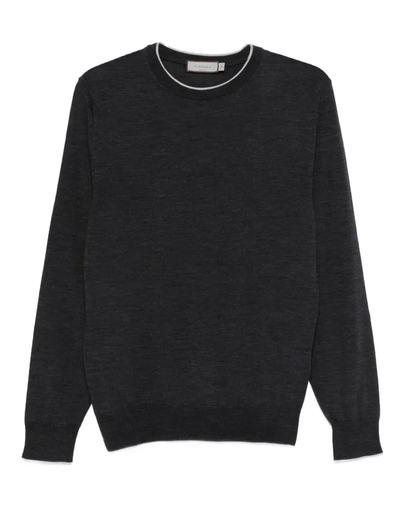 Canali T-Shirt mit rundem Ausschnitt - Grau Grau