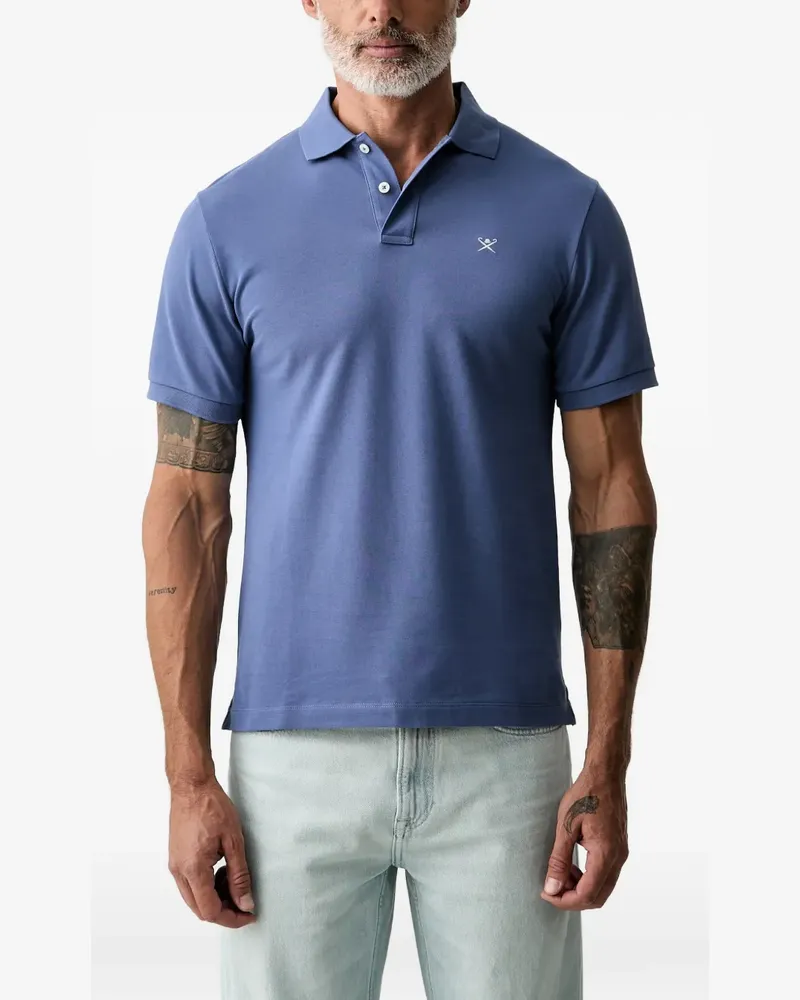 Hackett Poloshirt mit Logo-Stickerei - Blau Blau