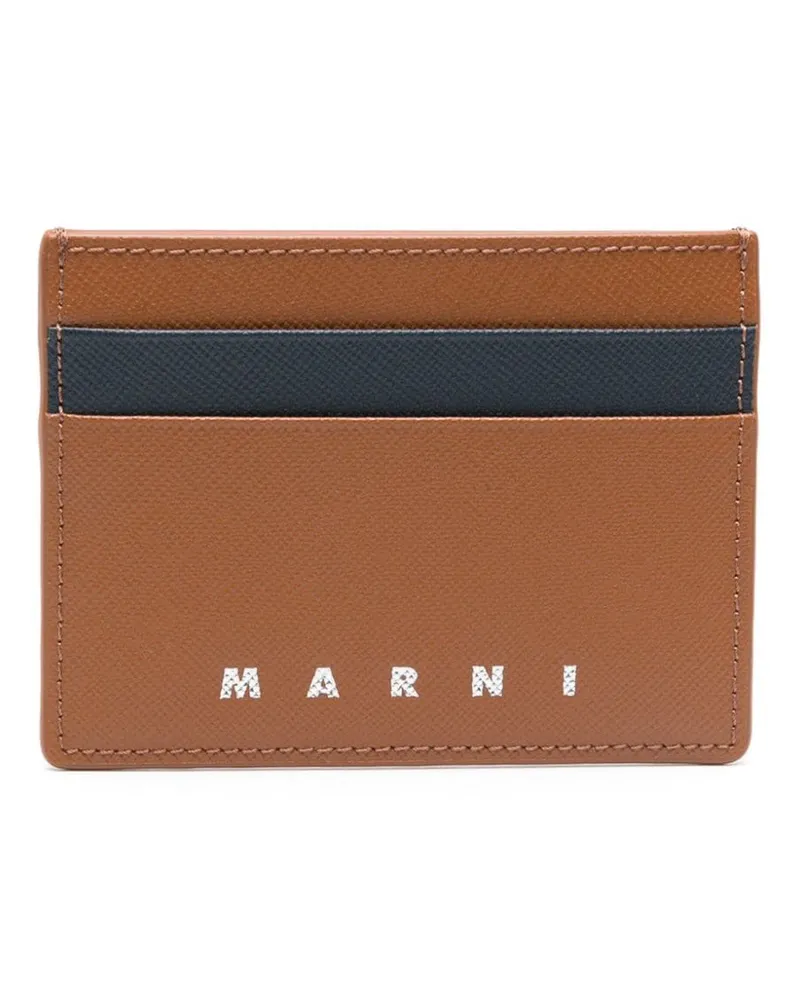 Marni Kartenetui mit Logo-Prägung Braun