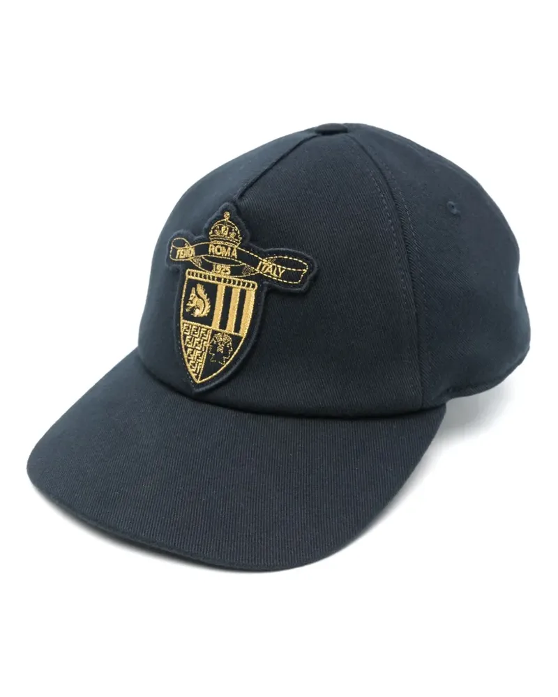 Fendi Crest Patch Baseballkappe - Blau Blau