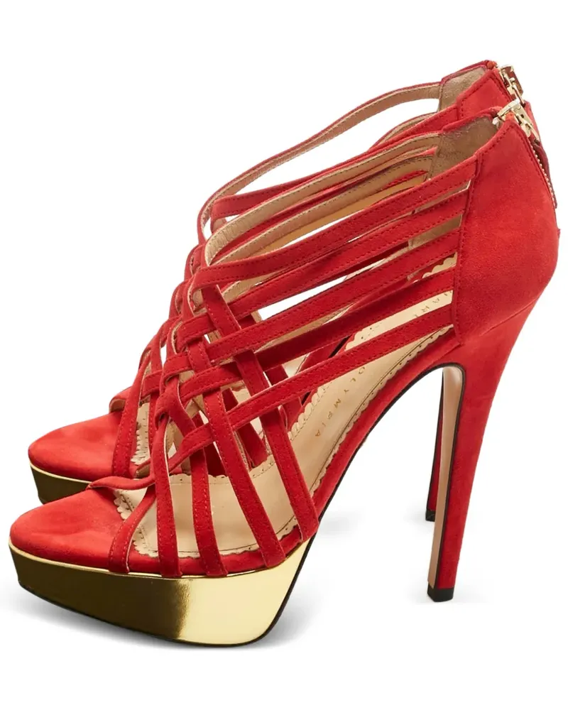 Charlotte Olympia platform suede sandals - Rot Rot