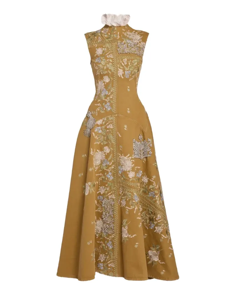 Erdem floral-embroidered maxi dress - Braun Braun