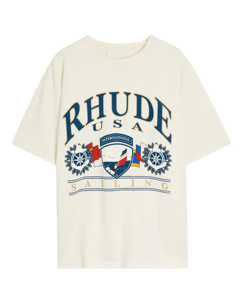 RHUDE T-Shirt mit grafischem Print - Weiß Weiß