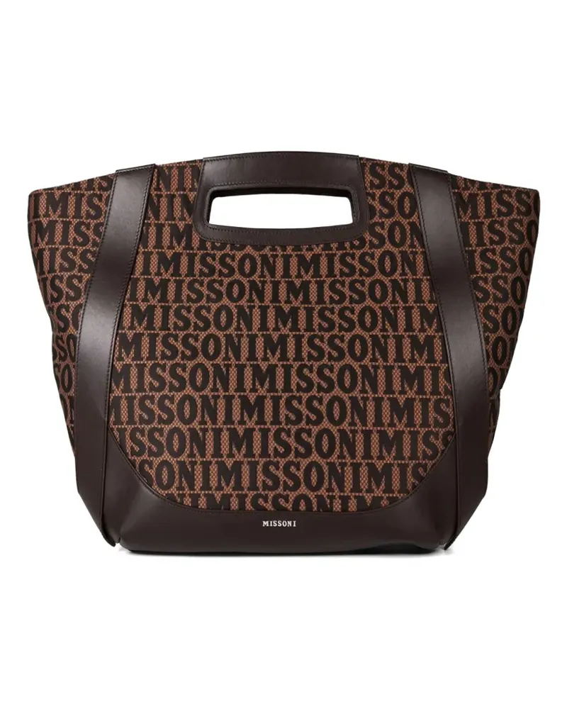 Missoni logo-pattern tote bag - Braun Braun