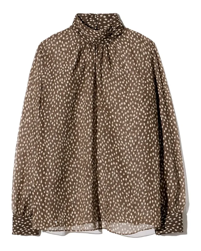 Nili Lotan Remie polka-dot silk blouse - Braun Braun