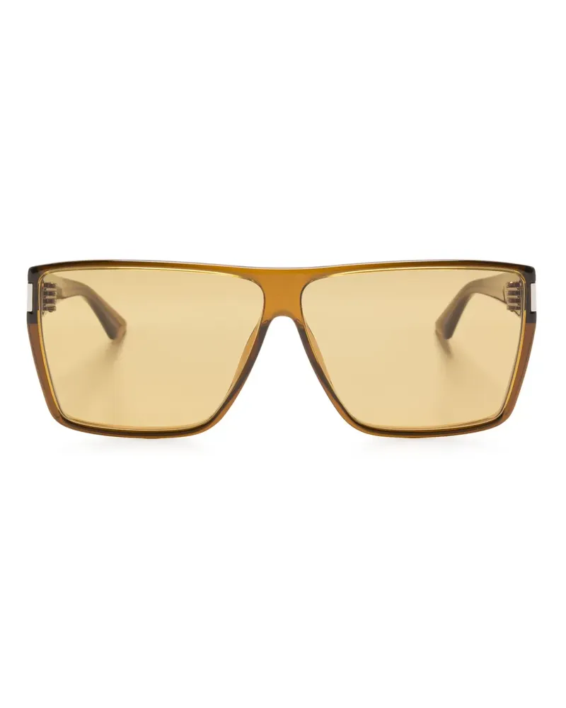 Saint Laurent Sonnenbrille mit eckigem Gestell - Braun Braun