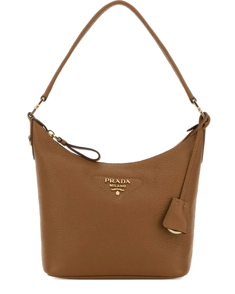 Prada Tote Bag mit gekörntem Logo - Braun Braun