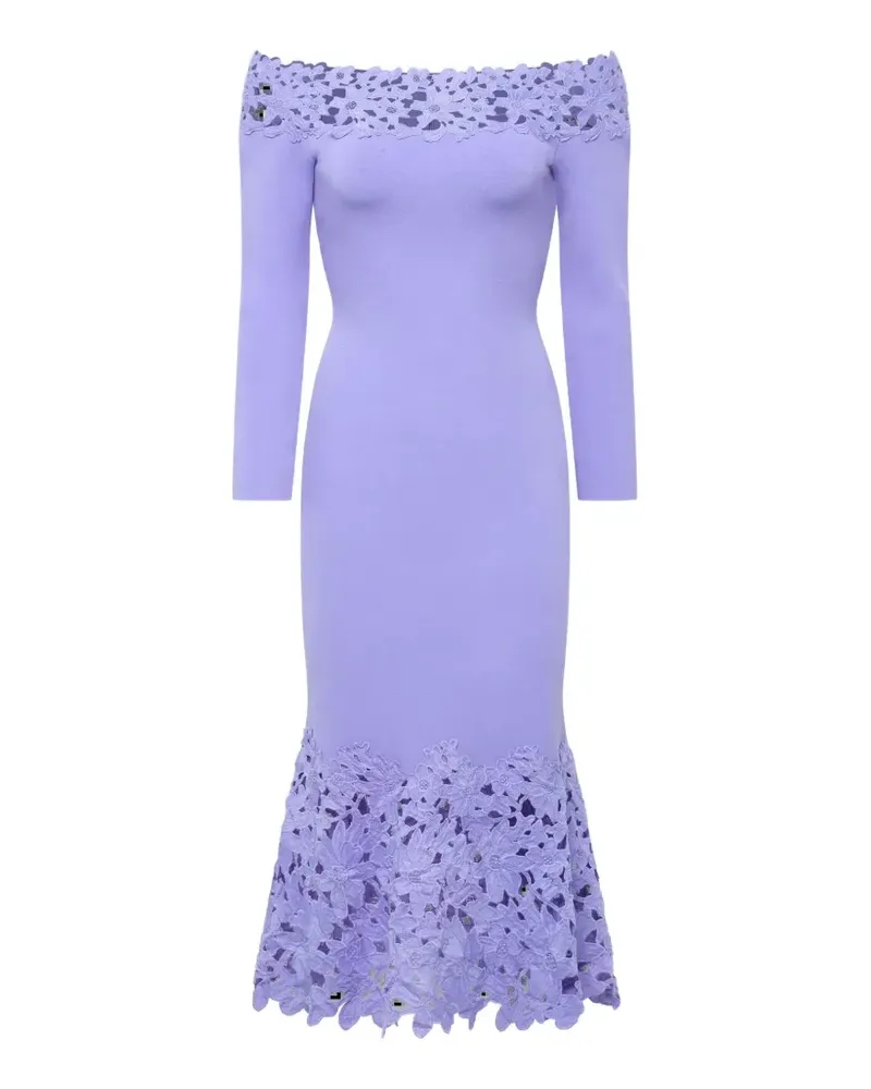 THEIA lace knit midi dress - Violett Violett