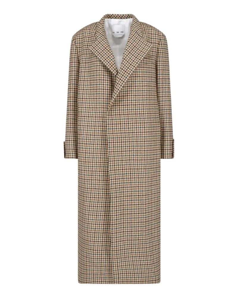 Sa Su Phi Lauren checked belted trench coat - Nude Nude