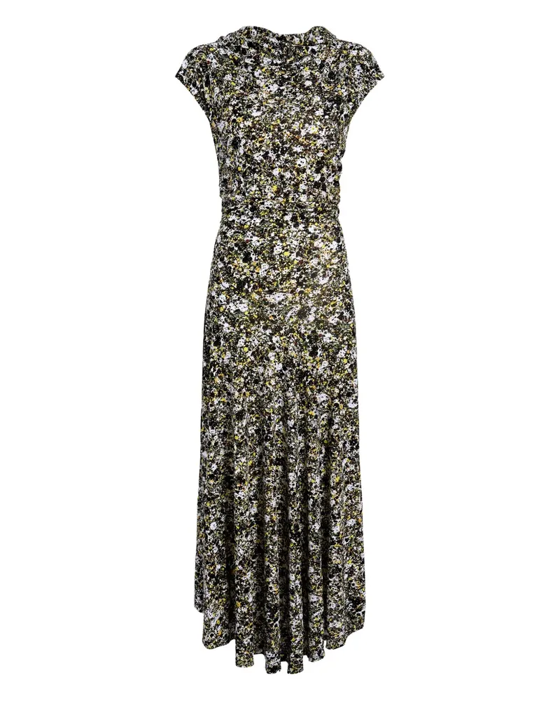 Proenza Schouler Tamara Midikleid mit Print - Schwarz Schwarz