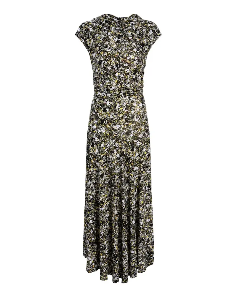 Proenza Schouler Tamara Midikleid mit Print - Schwarz Schwarz