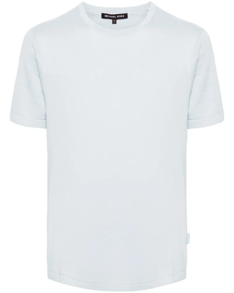 Michael Kors T-Shirt aus geripptem Strick - Blau Blau
