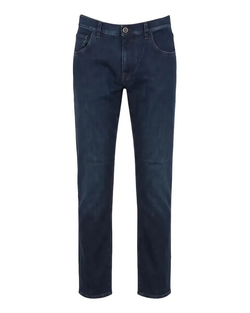 PT TORINO logo-patch straight-leg jeans - Blau Blau