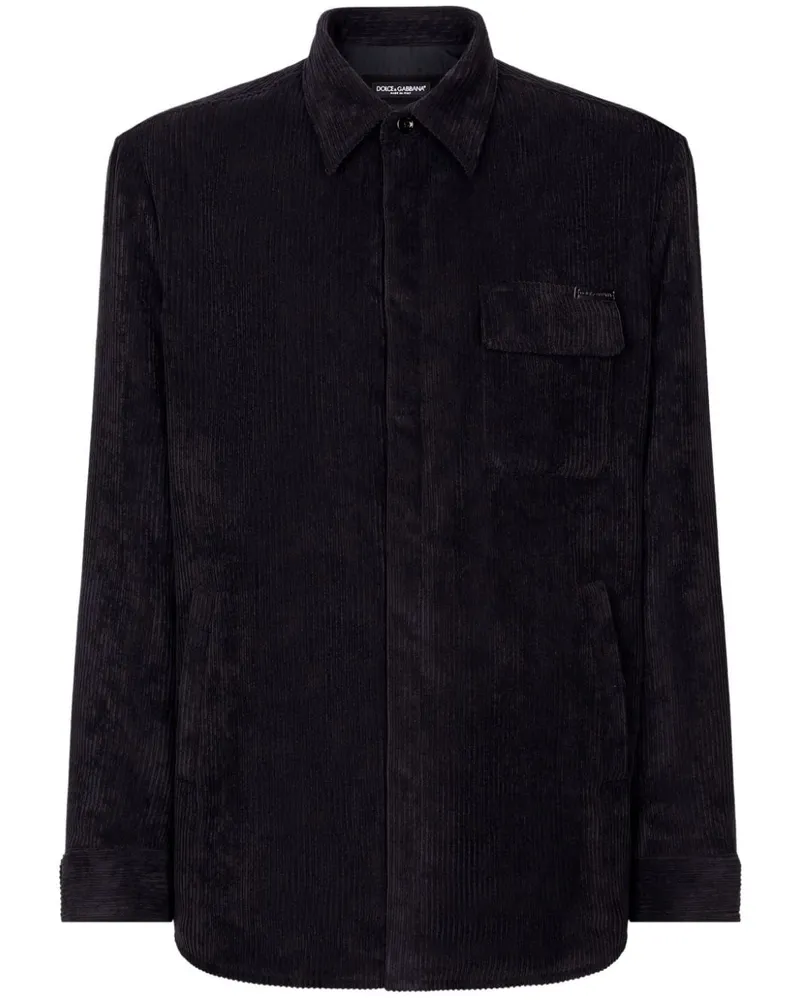Dolce & Gabbana Hemdjacke aus Cord - Schwarz Schwarz