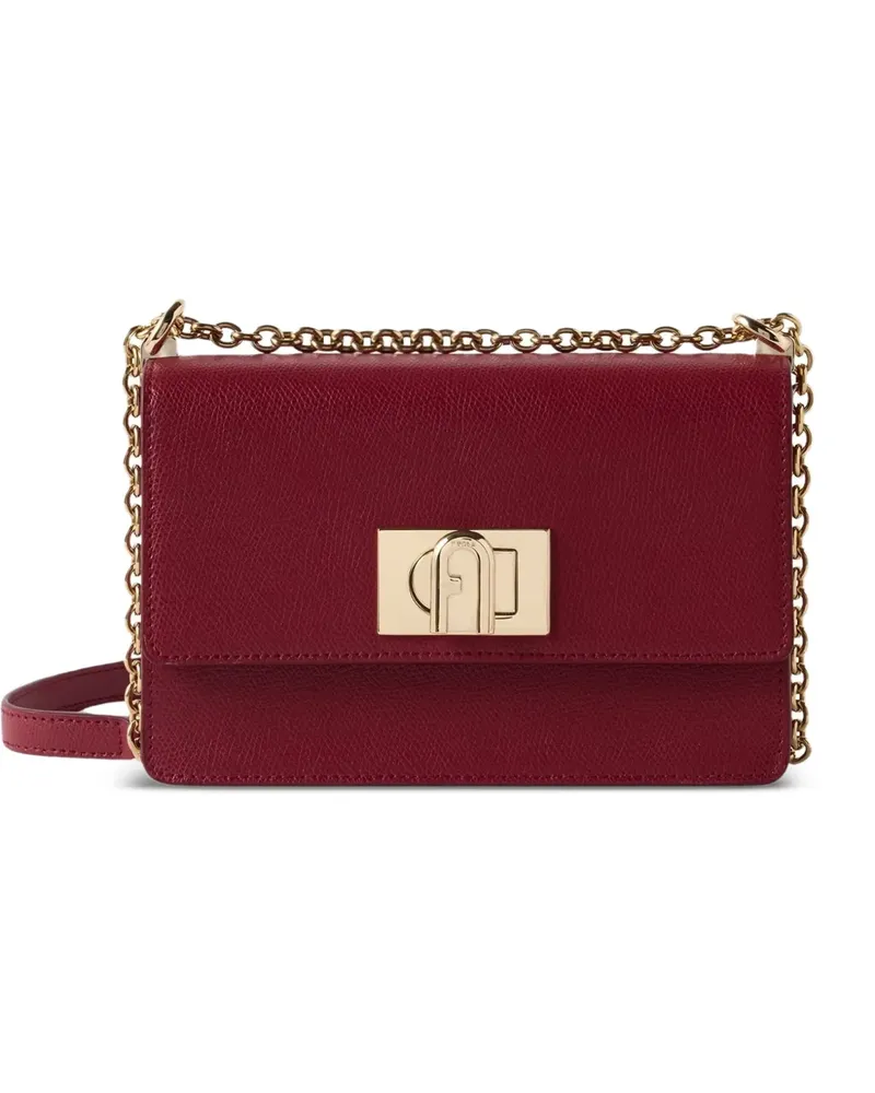 Furla Mini 1927 gekörnte Umhängetasche mit Arch-Logo - Rot Rot