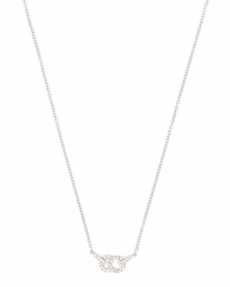 COURBET CELESTE Halskette aus 18kt recycletem Weißgold mit kleinem synthetischem Diamantanhänger - Silber Silber