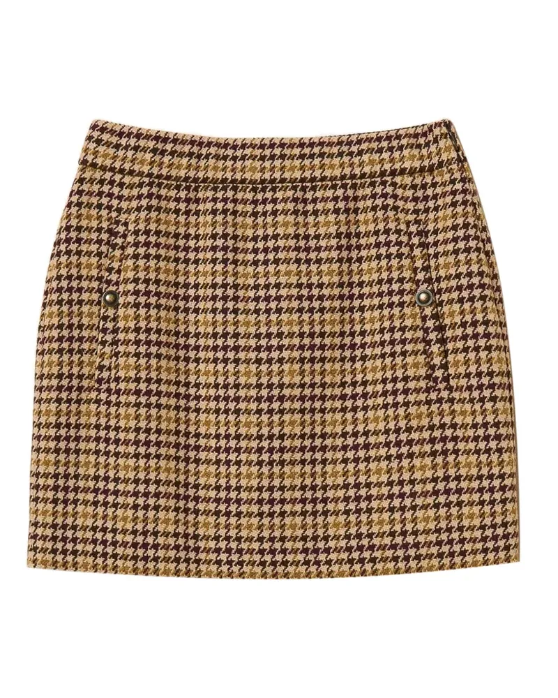 Twin-Set Kurzer Rock aus Hahnentritt-Jacquard - Nude Nude