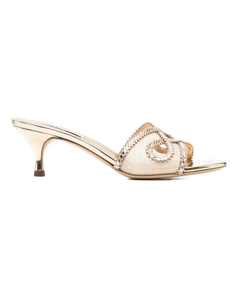 Casadei crystal-embellished metallic sandals - Gold Gold