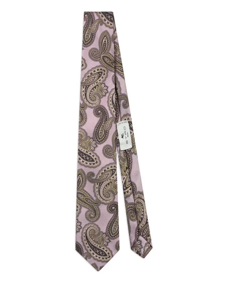 Etro Seidenkrawatte mit Paisleymuster - Rosa Rosa