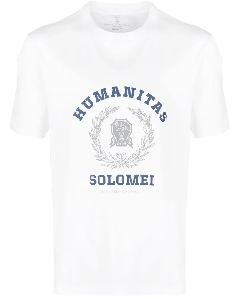 Brunello Cucinelli T-Shirt mit "Humanitas"-Print - Weiß Weiß