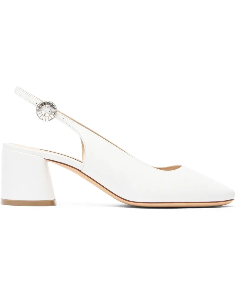 Casadei Cleo Slingback-Pumps mit Blockabsatz 50mm - Weiß Weiß