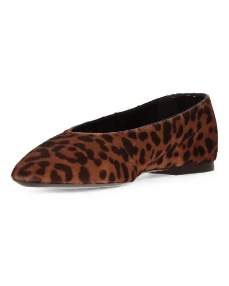 Saint Laurent Sao leopard-print ballet flats - Braun Braun